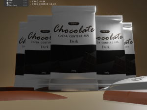 Chocolate Sachet Packaging Model 3D