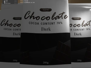 Chocolate Sachet Packaging 3D Model