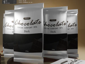 Chocolate Sachet Packaging 3D Model