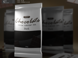 Chocolate Sachet Packaging Model 3D