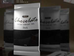 Chocolate Sachet Packaging 3D Model