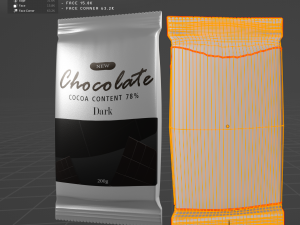 Chocolate Sachet Packaging Model 3D