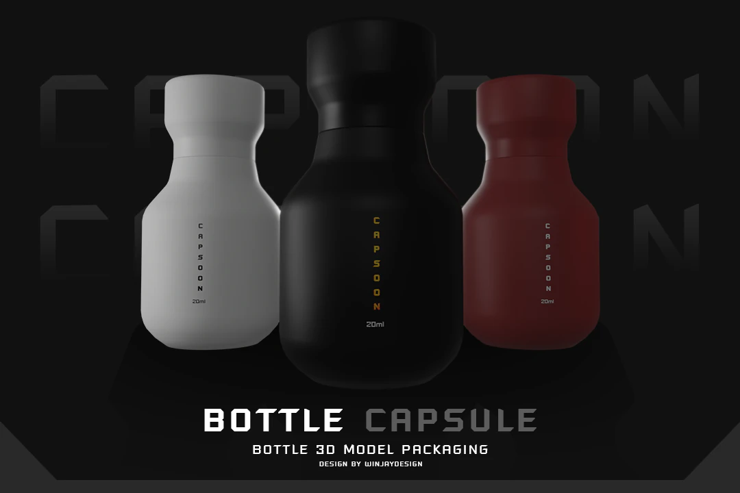 Bottle Capsule Packaging 3D Model .c4d .max .obj .3ds .fbx .stl .blend 