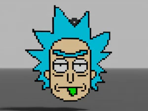 3D-Schl&uuml;sselanh&auml;nger Rick 3D Druckmodell