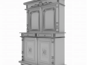 Antique cupboard buffet 3D Model