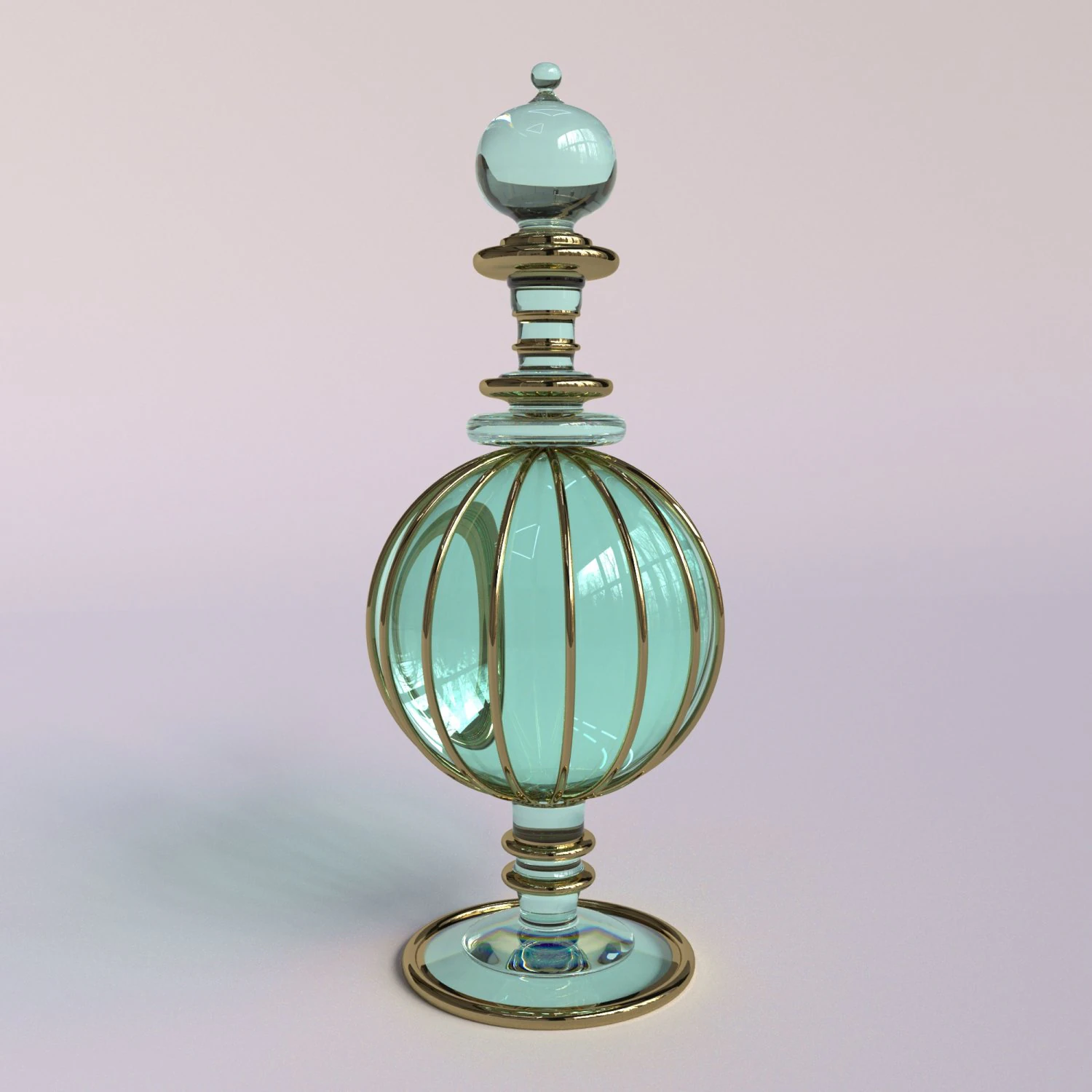 Antique blue glass decanter 3D Model .c4d .max .obj .3ds .fbx .stl .blend 