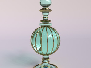Antique blue glass decanter Model 3D