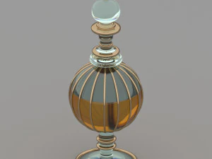 Antique blue glass decanter 3D Model
