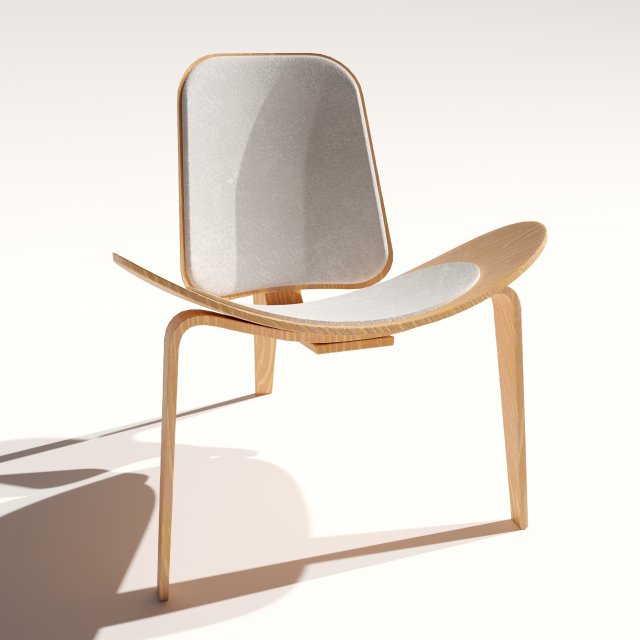 Shell curved armchair Scandinavian style Modèle 3D .c4d .max .obj .3ds .fbx .stl .blend 