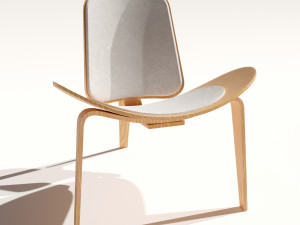 Shell curved armchair Scandinavian style 3D Models