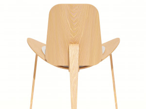 Shell curved armchair Scandinavian style Modèle 3D
