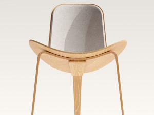 Shell curved armchair Scandinavian style Modèle 3D