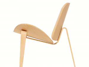 Shell curved armchair Scandinavian style Modèle 3D