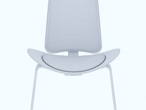 Shell curved armchair Scandinavian style Modèle 3D