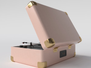 Suitcase record player Crosley Pink box Modelo 3D