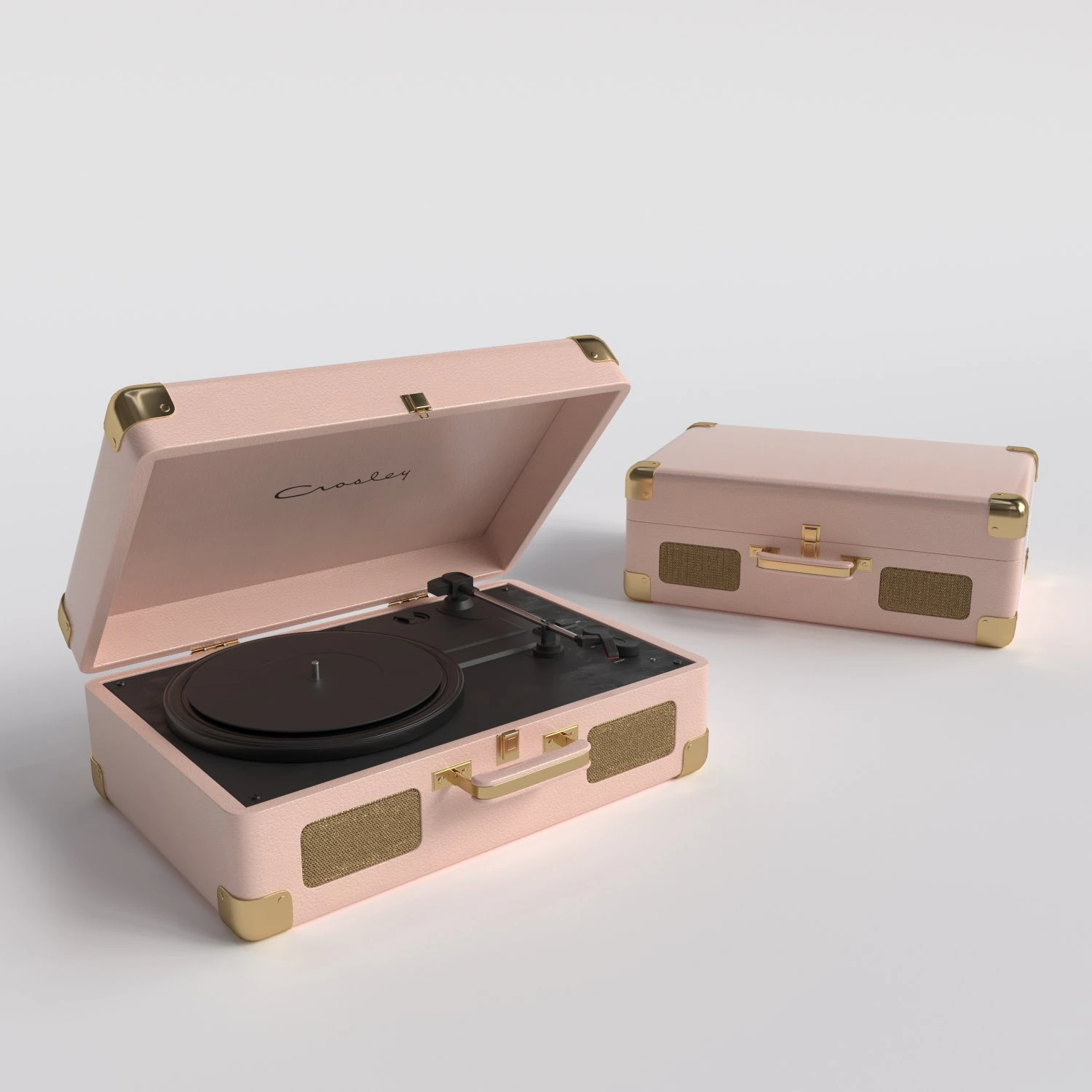 Suitcase record player Crosley Pink box 3D Model .c4d .max .obj .3ds .fbx .stl .blend