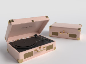 Suitcase record player Crosley Pink box 3D Models
