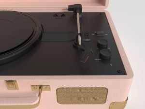 Suitcase record player Crosley Pink box Modelo 3D