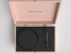 Suitcase record player Crosley Pink box Modelo 3D