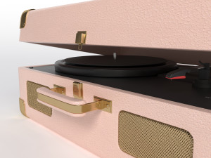 Suitcase record player Crosley Pink box Modelo 3D