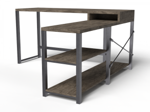 BON AUGURE Industrial L Shaped Computer Desk 3D 模型