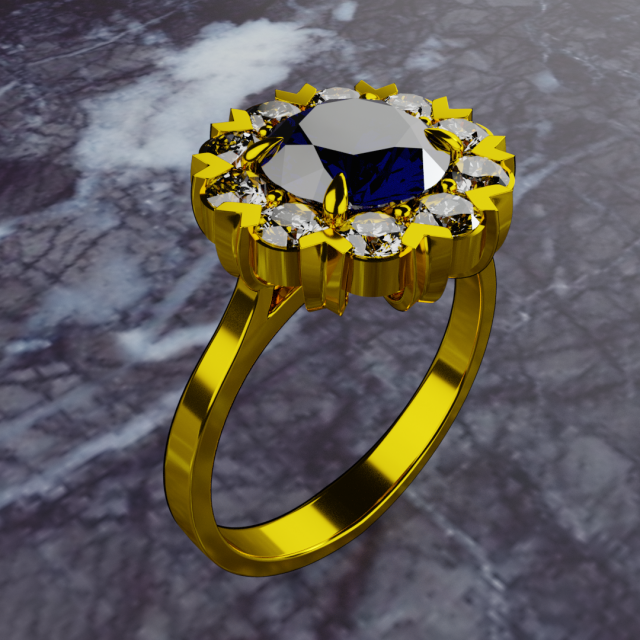 Chamomile ring 3Dモデル .c4d .max .obj .3ds .fbx .stl .blend 