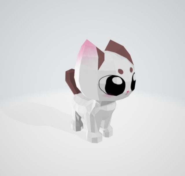 Low-poly white cat 3Dモデル .c4d .max .obj .3ds .fbx .stl .blend 