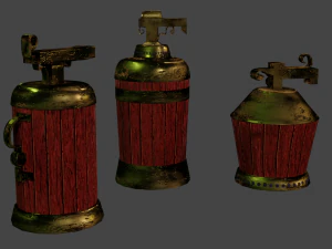 Bottles Wooden 3D Model