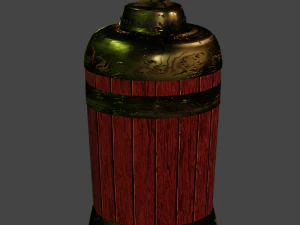 Bottles Wooden 3D Model