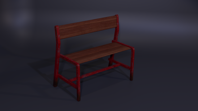 Bench red 3D मॉडल .c4d .max .obj .3ds .fbx .stl .blend 