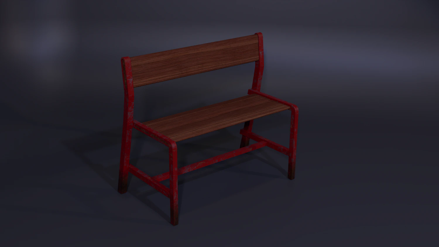 Bench red 3D Model .c4d .max .obj .3ds .fbx .stl .blend 