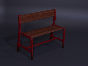 Bench red Modello 3D