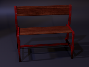 Bench red 3D मॉडल