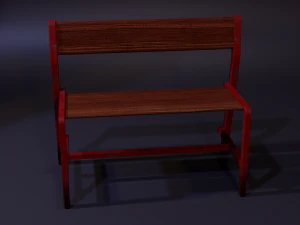 Bench red 3D Model