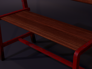 Bench red 3D मॉडल