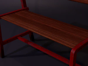 Bench red 3D Model
