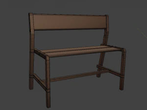 Bench red 3D Model