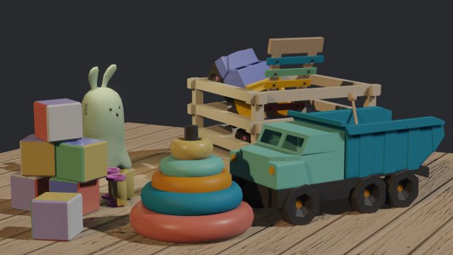 Collection of 8 toys 3D Model .c4d .max .obj .3ds .fbx .stl .blend 