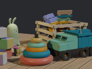 Collection of 8 toys 3D 모델