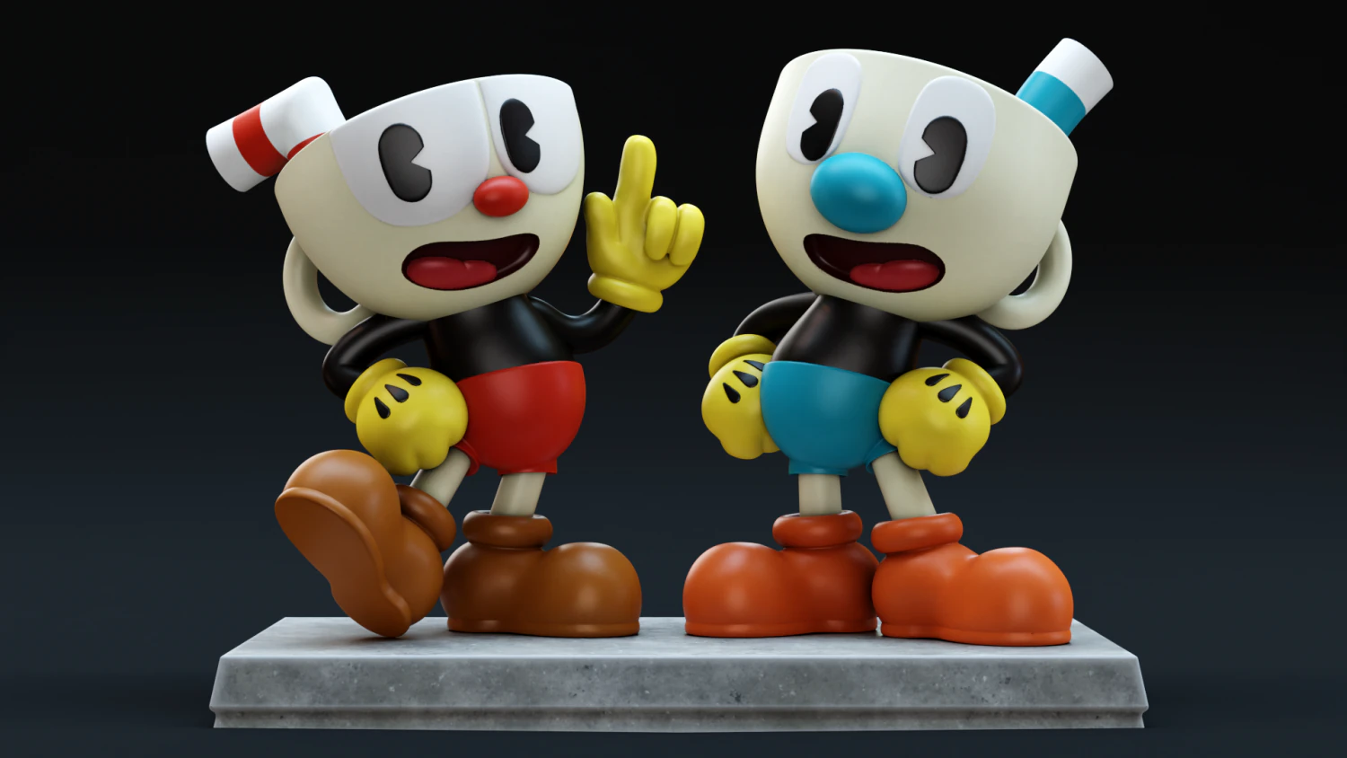 CUPHEAD AND MUGMAN 3D Print Model .c4d .max .obj .3ds .fbx .stl .blend 