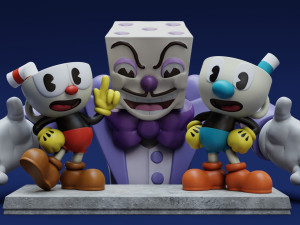 Cuphead Mugman and Dice King 3D 프린트 모델