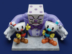 Cuphead Mugman and Dice King 3D Print Model