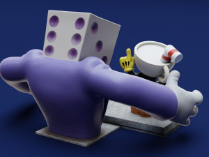Cuphead Mugman and Dice King 3Dプリントモデル