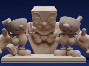 Cuphead Mugman and Dice King 3Dプリントモデル
