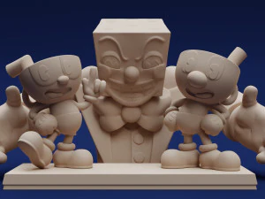 Cuphead Mugman and Dice King 3D Print Model