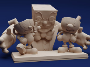 Cuphead Mugman and Dice King 3Dプリントモデル