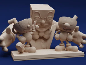 Cuphead Mugman and Dice King 3D Print Model