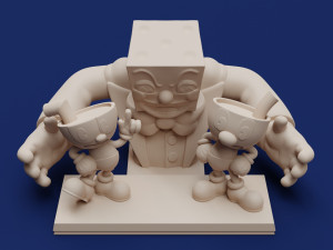 Cuphead Mugman and Dice King 3Dプリントモデル
