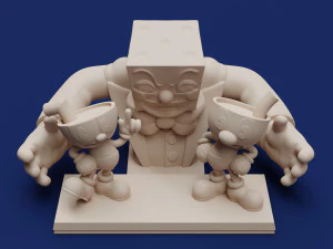 Cuphead Mugman and Dice King 3D Print Model