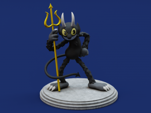 Cuphead Dice King and The Devil Model Cetak 3D